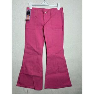 Vintage Maverick Pink Bell Bottom Rigid Jeans 70s USA Junior 13 33" waist